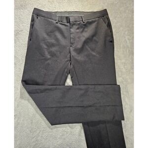 Kenneth Cole Reaction Mens Black Dress Pants Flat Front Trousers 34x30